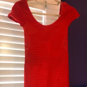 Bebe orange fitted dress